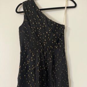 Black & Gold one shoulder dress